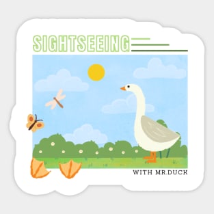 Sightseeing With Mr. Duck Sticker